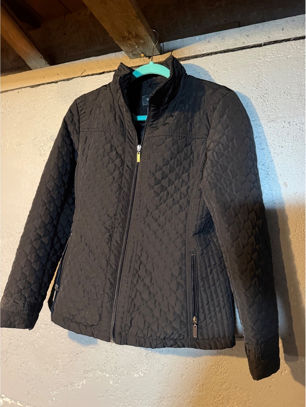 Black Quilted Polyester Jacket by giacca.
